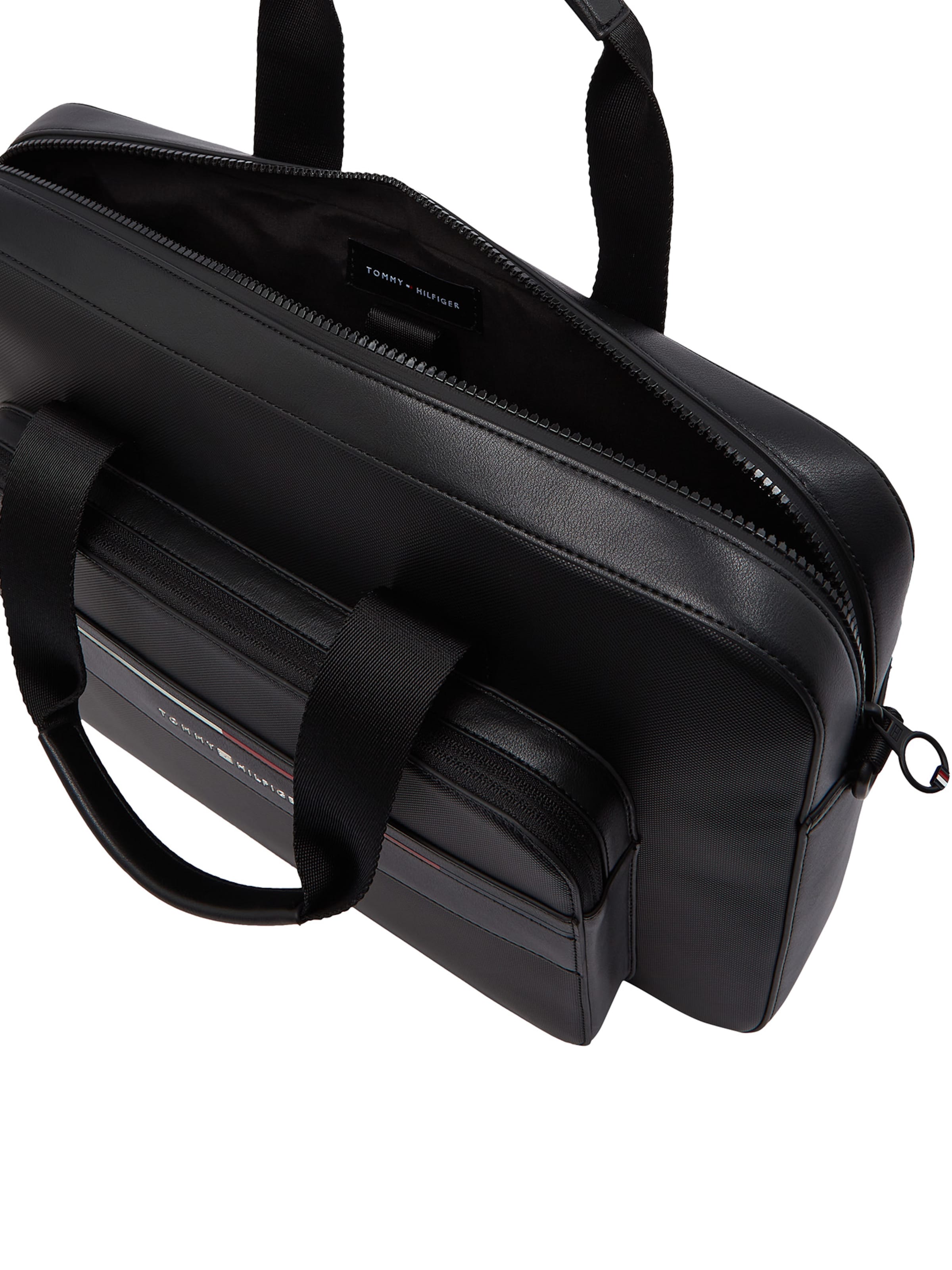 TOMMY HILFIGER Taška na notebook 'FOUNDATION' – černá
