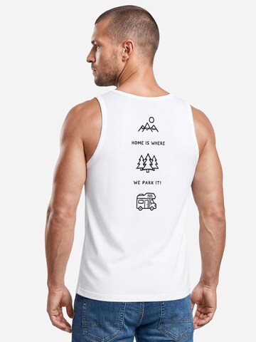 Neverless Shirt 'Minimalistic Camping'‌‌‌ in Weiß