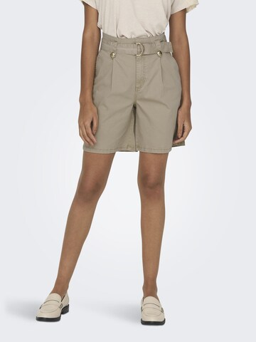 ONLY Regular Pleat-Front Pants in Beige: front