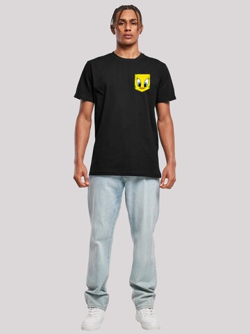 F4NT4STIC Shirt 'Looney Tunes Tweety Pie Face' in Zwart