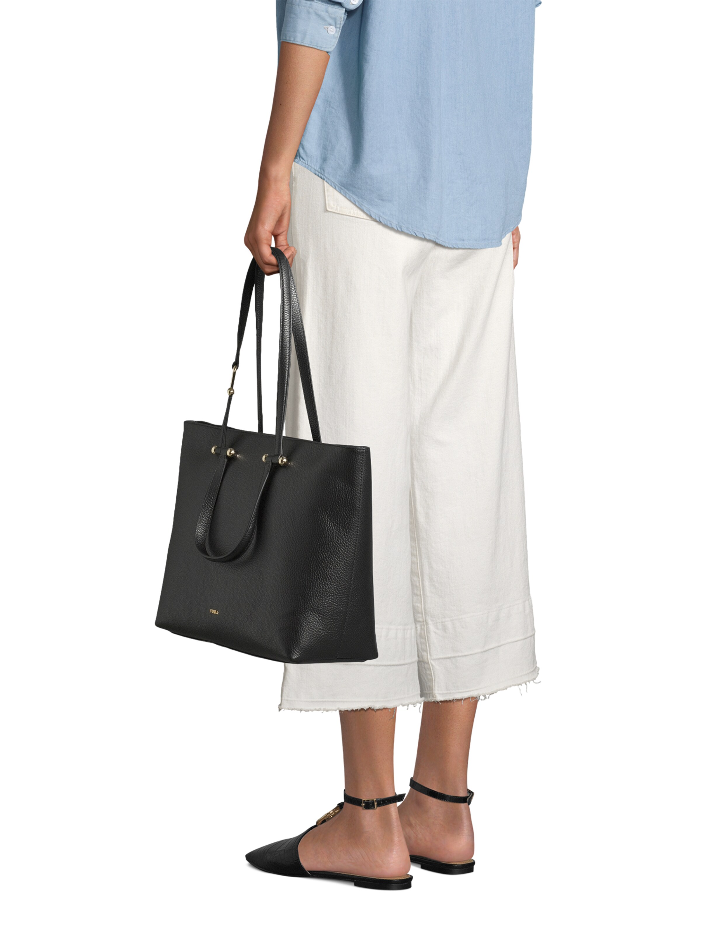 FURLA Nákupní taška 'Duetto' – černá: přední strana