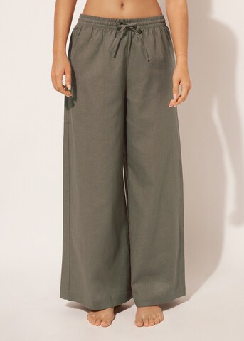 CALZEDONIA Wide leg Pants in Brown: front