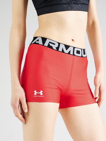 UNDER ARMOUR Skinny Sports trousers 'Authentics' in Red