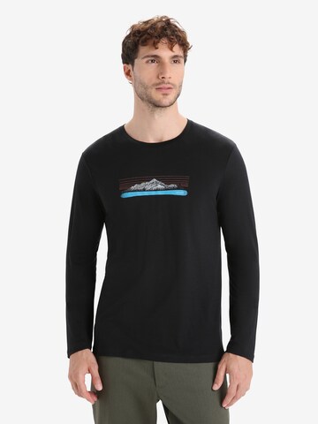 ICEBREAKER - Camiseta funcional 'Tech Lite II Ski Fields' en negro: frente