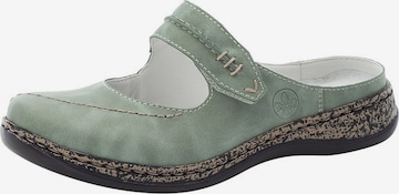 Clogs di Rieker in verde: frontale