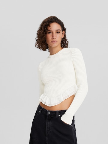 Pull-over Bershka en beige : devant