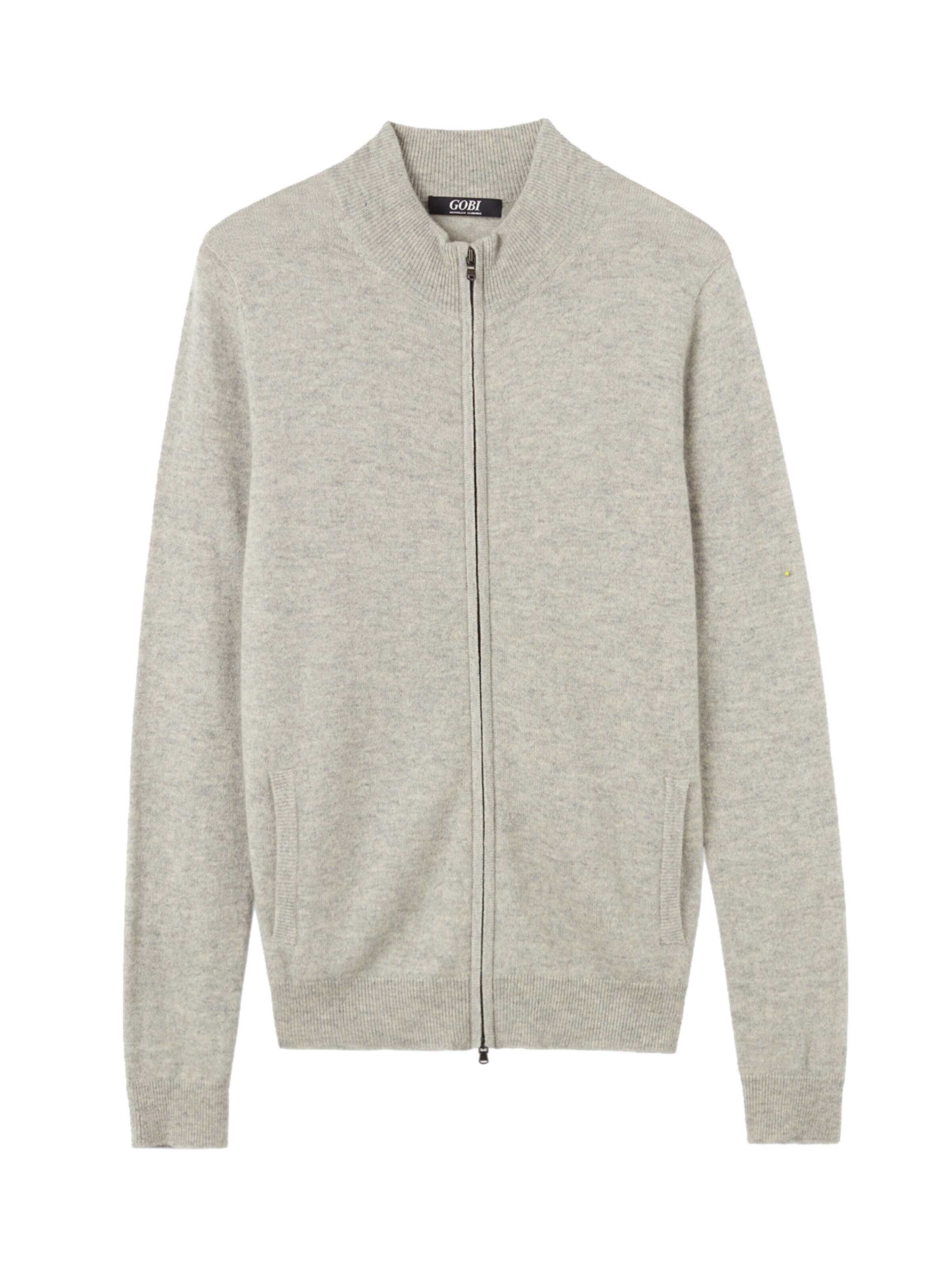 Cardigan 'Women's Essential Cashmere Full-Zip Cardigan' GOBI Cashmere en gris : devant