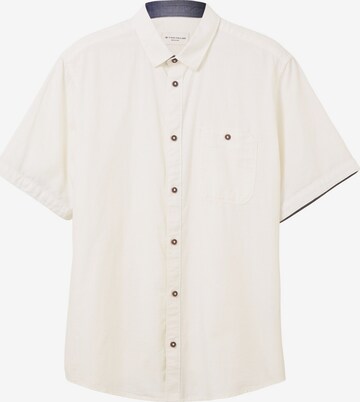 TOM TAILOR Button Up Shirt in Beige: front