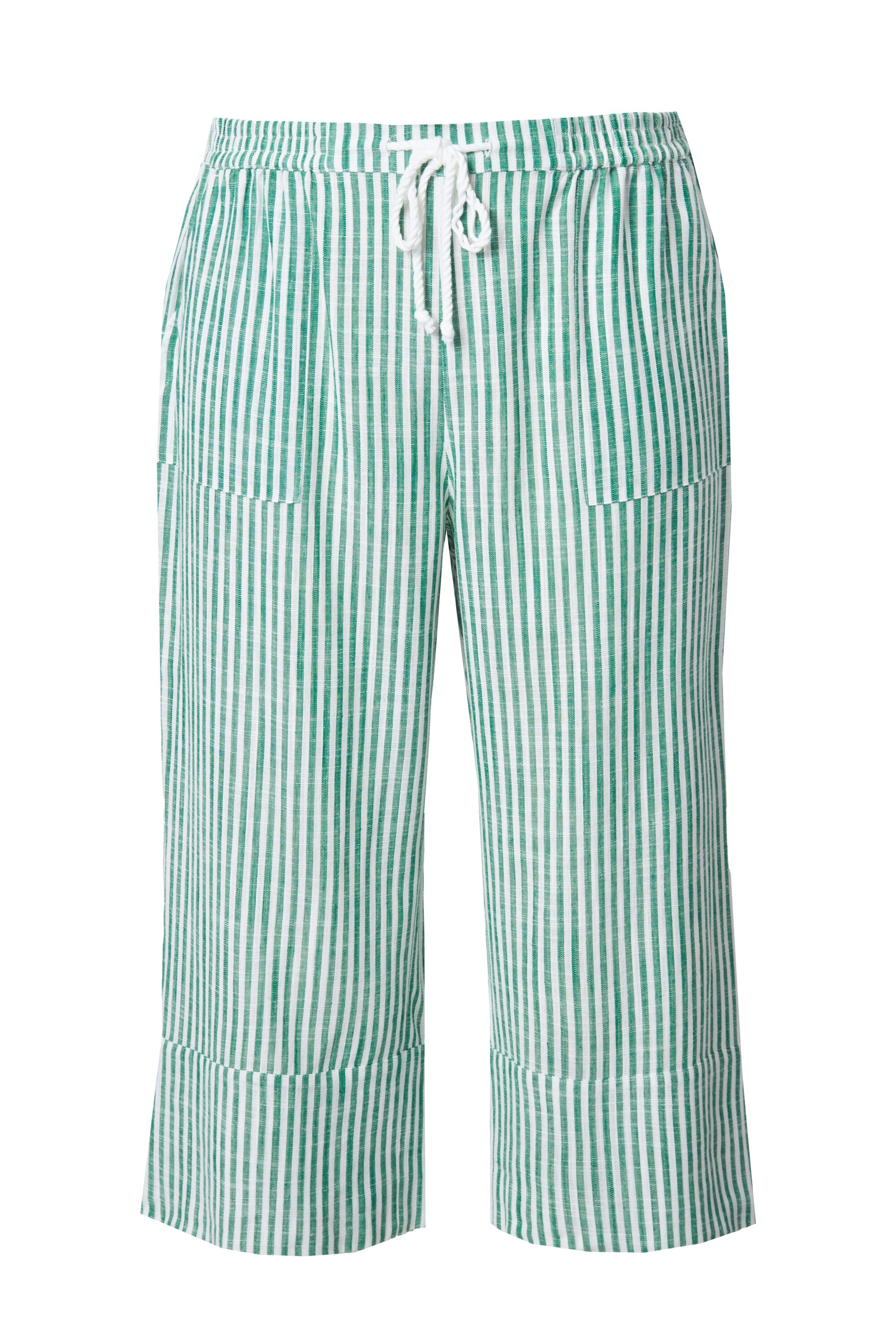 Ulla Popken Wide Leg Hose in Grün: Vorderseite