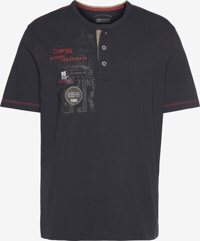 Man's World Shirt in dunkelgrau / rot / schwarz / weiß, Produktansicht