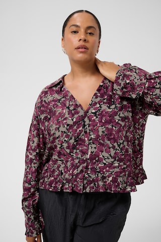 KAFFE CURVE Bluse 'KCMaggie' i brun