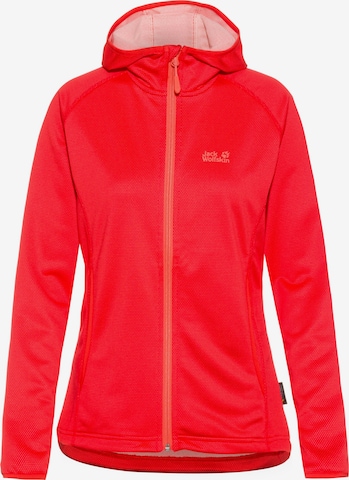 JACK WOLFSKIN Athletic Fleece Jacket 'Star' in Red: front