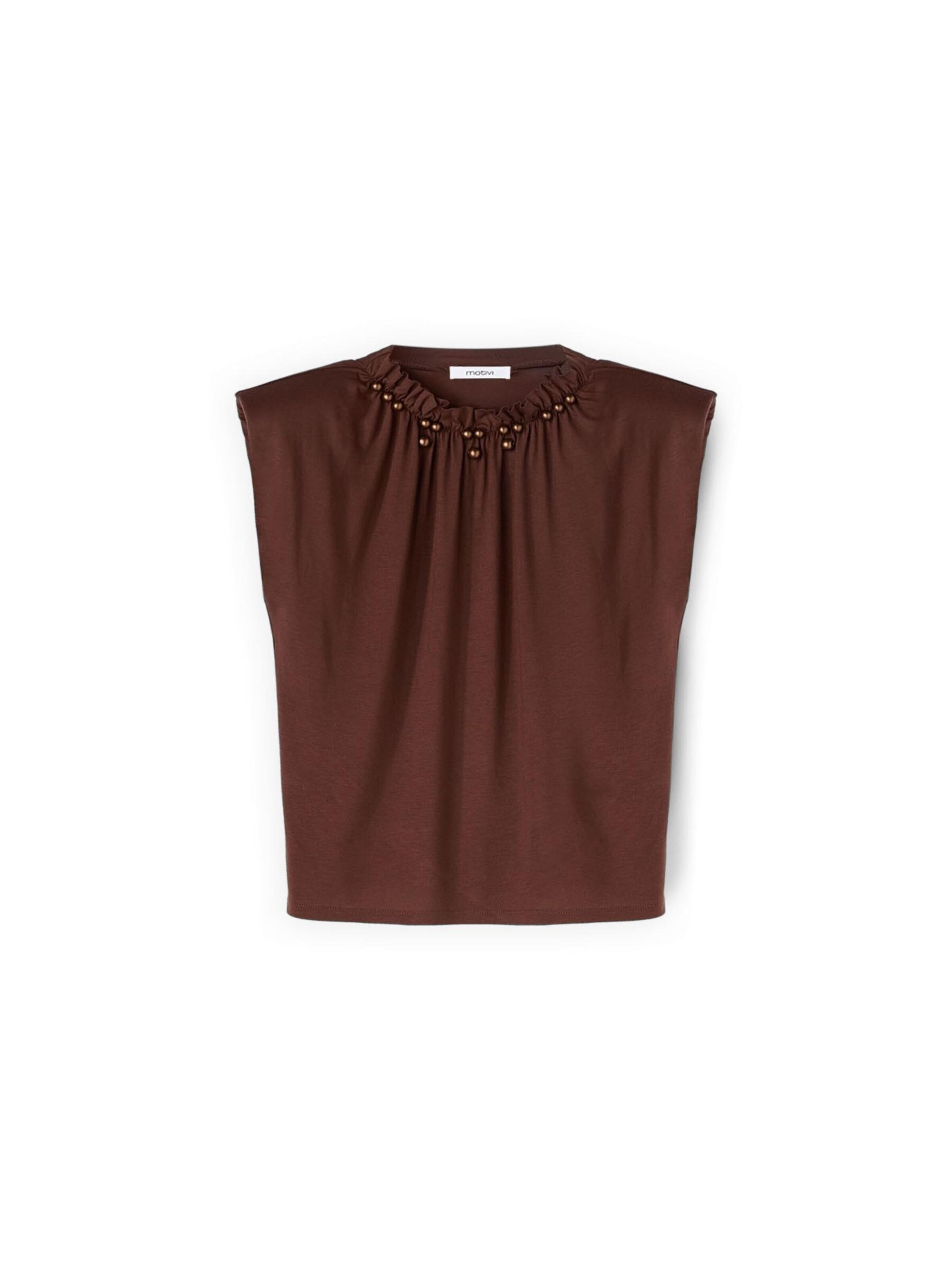 MOTIVI Top in Brown: front
