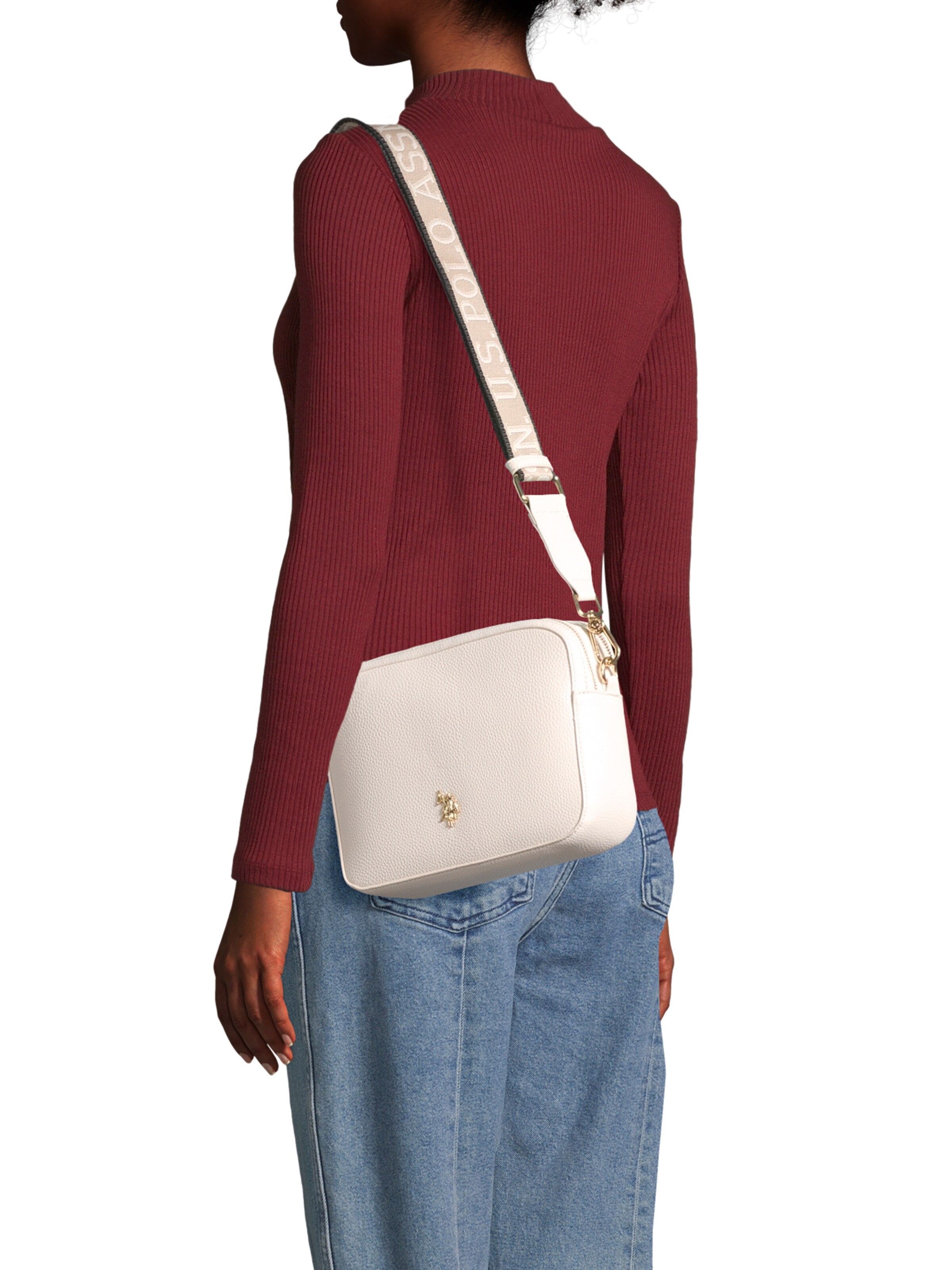 U.S. POLO ASSN. Taška přes rameno 'Mansion' – bílá: přední strana