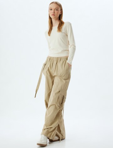 Koton Wide leg Cargobroek in Beige