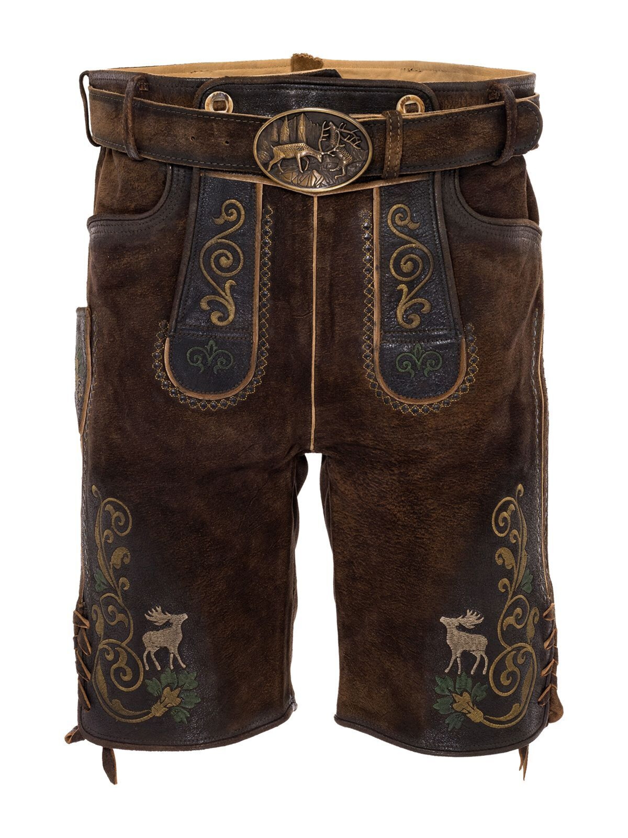 Gwandler1896 Regular Trachtenhose 'XAVER-gespeckt'‌ in Braun: Vorderseite