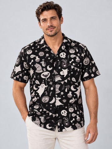 King Kameha Shirt 'Helloween Pumpkin Ghost' in Grijs