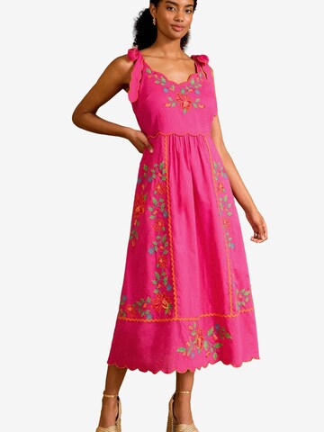 Robe d’été love & roses en rose : devant