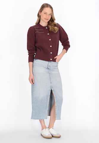 MYMO Knit cardigan in Red: front