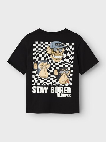 NAME IT - Camiseta 'Bored Ape' en negro