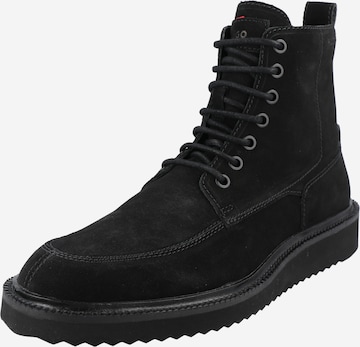 HUGO Red Lace-Up Boots 'District' in Black: front