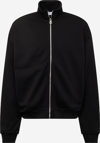 WEEKDAY Zip-Up Hoodie in Black: front