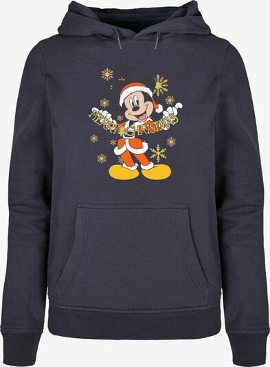 ABSOLUTE CULT Sweatshirt 'Mickey Mouse - Merry Christmas Gold' in navy / orange / neonrot / weiß, Produktansicht