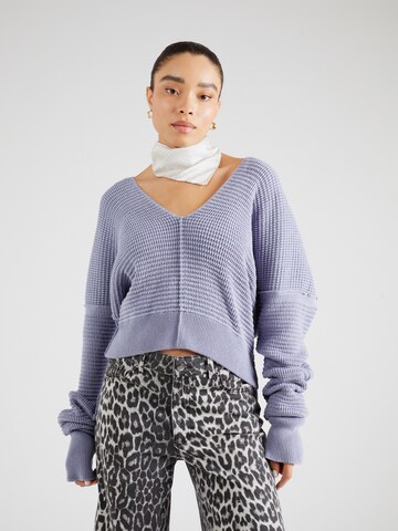 Free People - Pullover 'WTF INTO YOU' em roxo