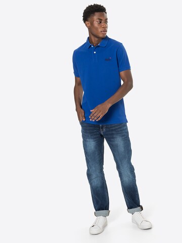 Superdry Zwężany krój Koszulka 'Classic' w kolorze niebieski