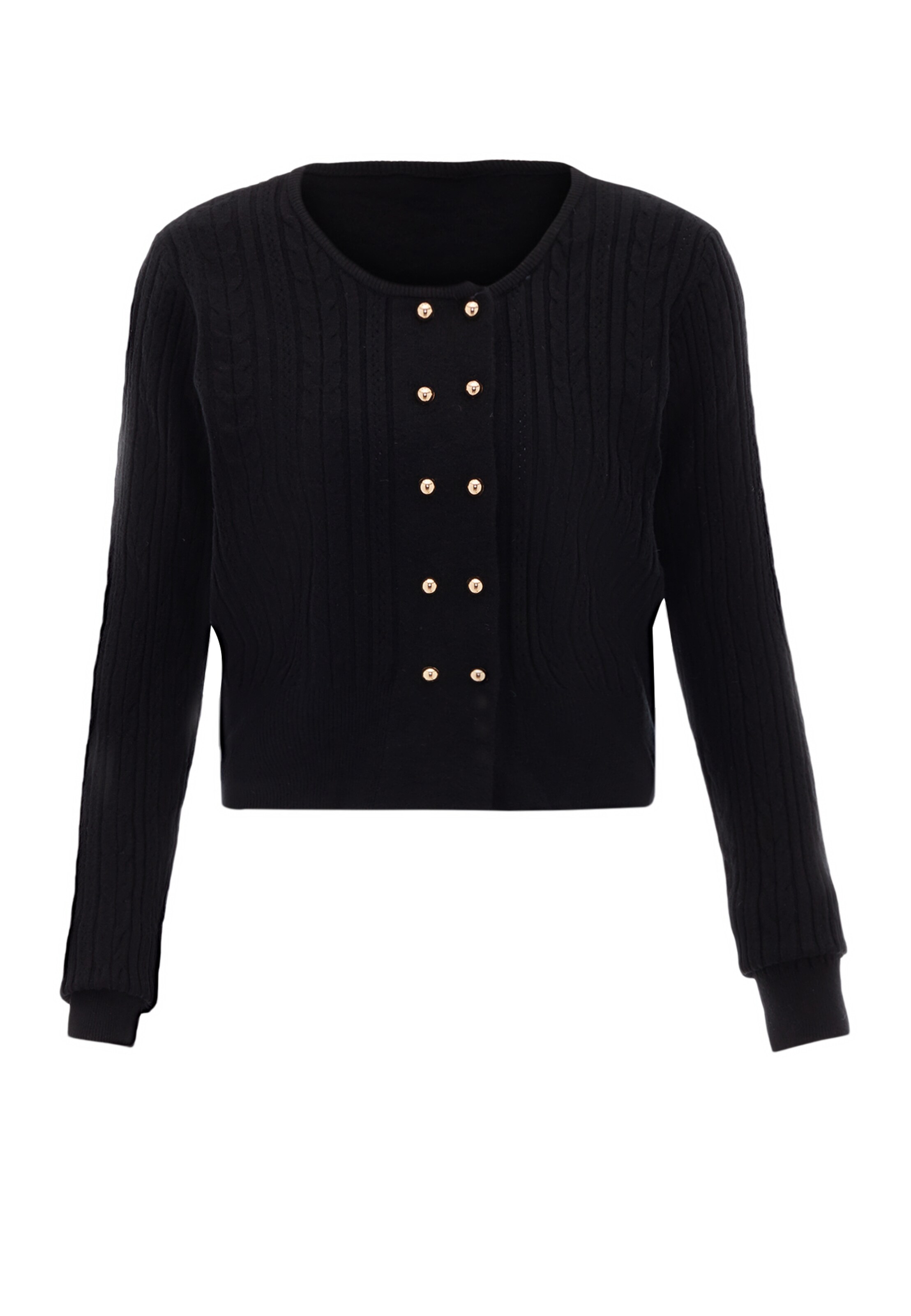 NAEMI Strickjacke in Schwarz: Vorderseite