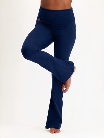 Urban Goddess Yoga & Activewear Flared Workout Pants 'Pranafied Yoga & Pilates sports' in Blue: front