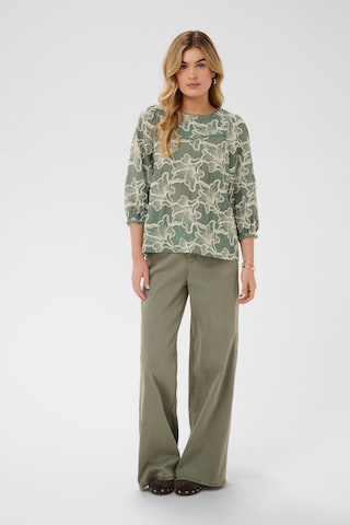 Cream Blouse in Groen