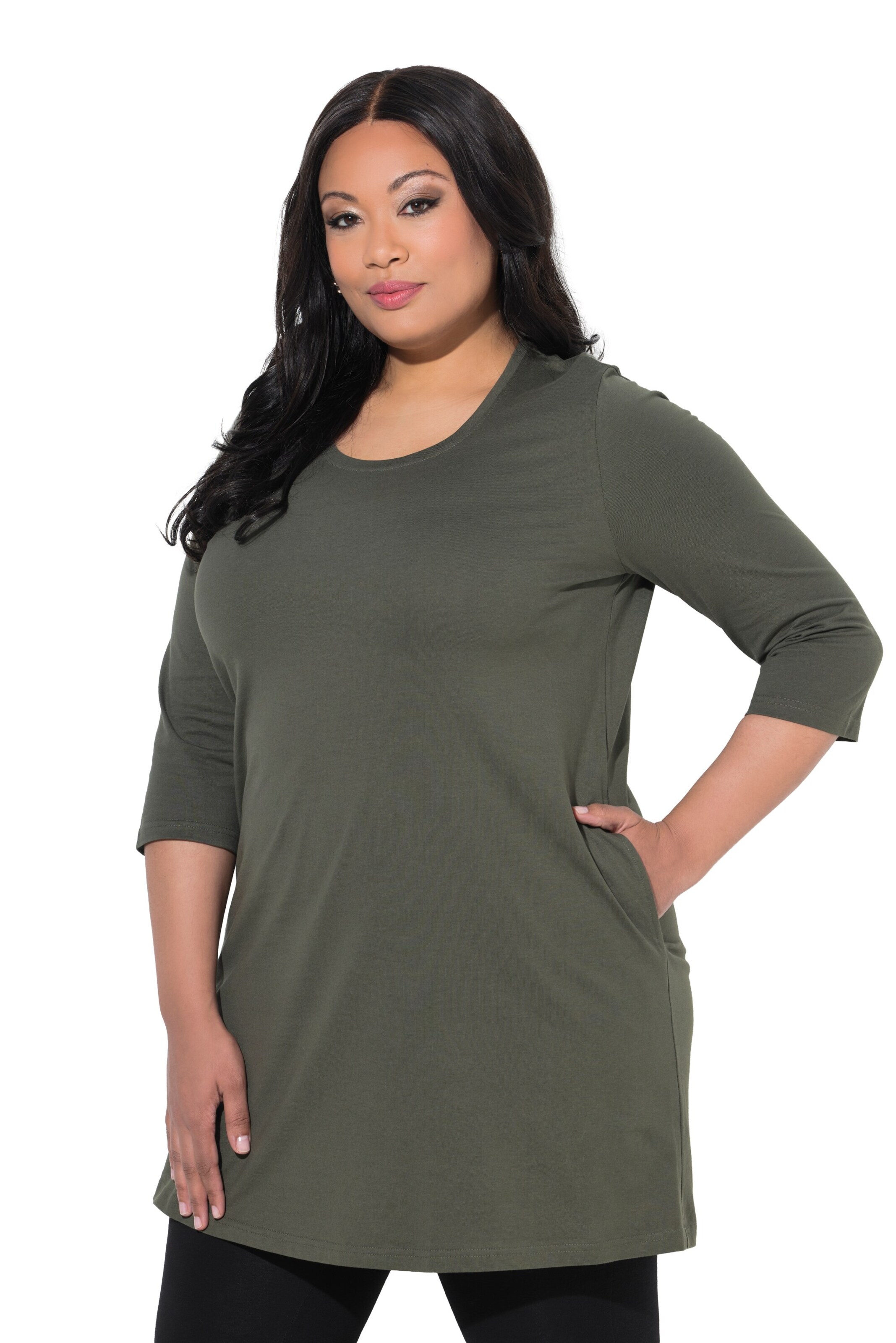 Ulla Popken Shirt in Groen: voorkant