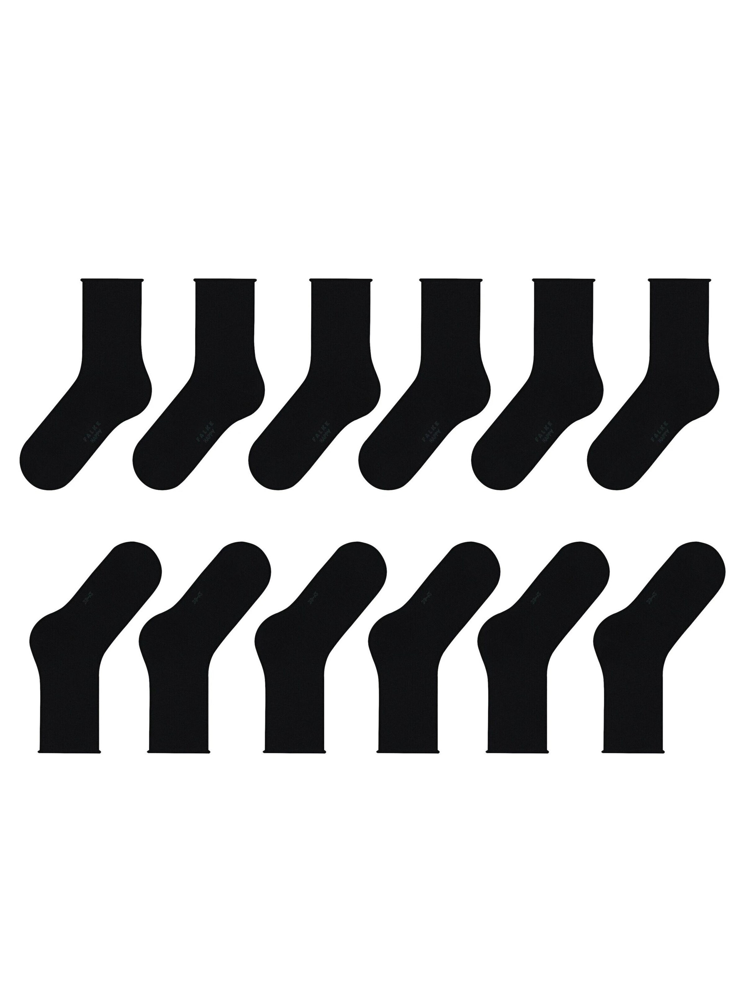 FALKE Socks 'Happy 6-Pack' in Black