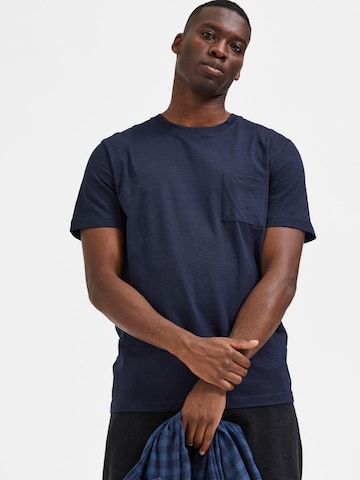 SELECTED HOMME T-Shirt 'Ted' in Blau