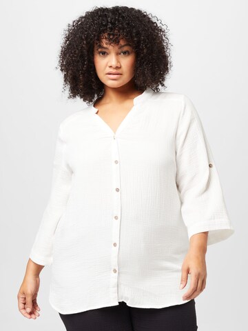 ONLY Carmakoma Blouse 'Theis' in Wit: voorkant