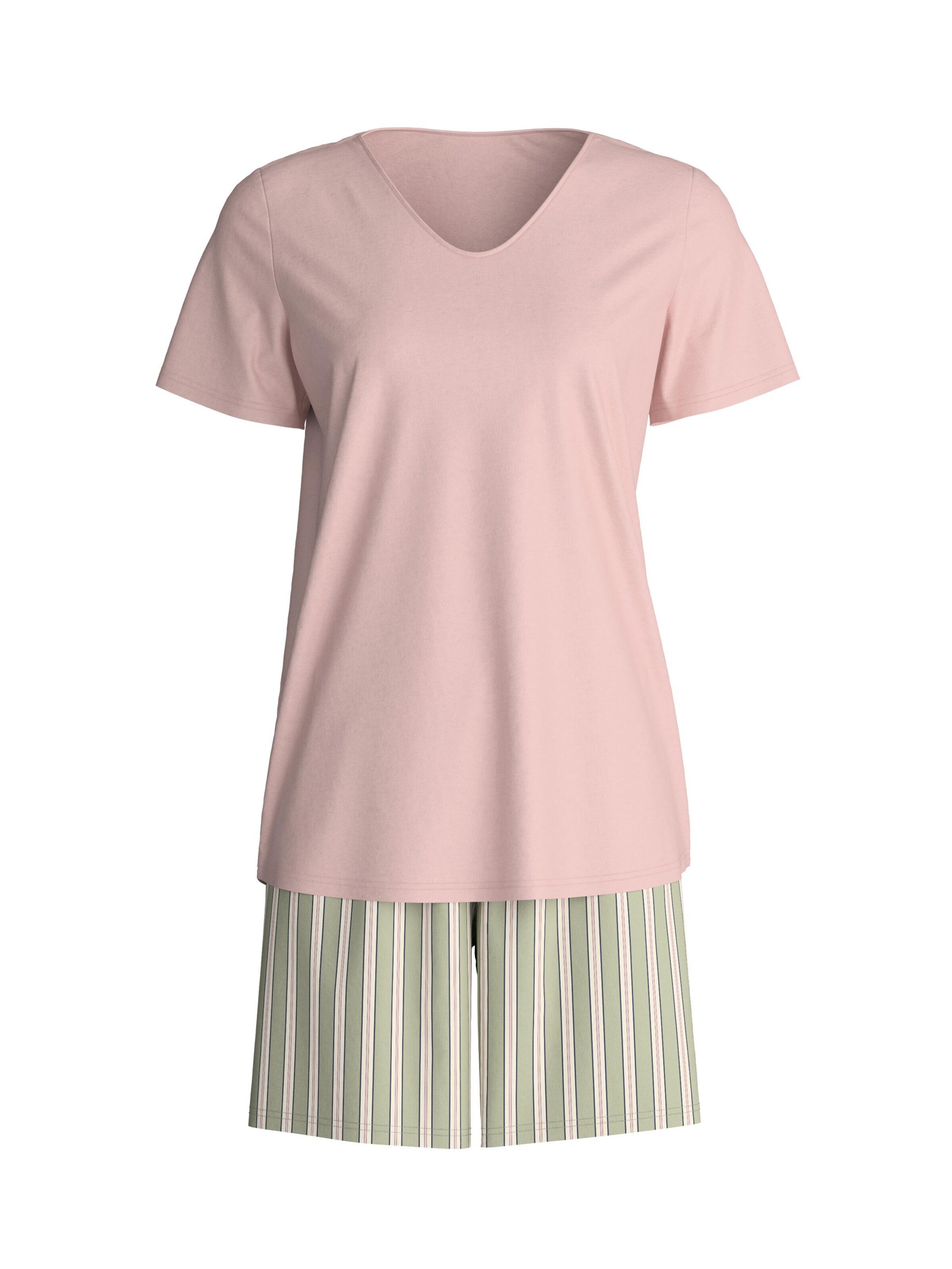 CALIDA Short Pajama Set 'Blooming Nights' in Grey: front