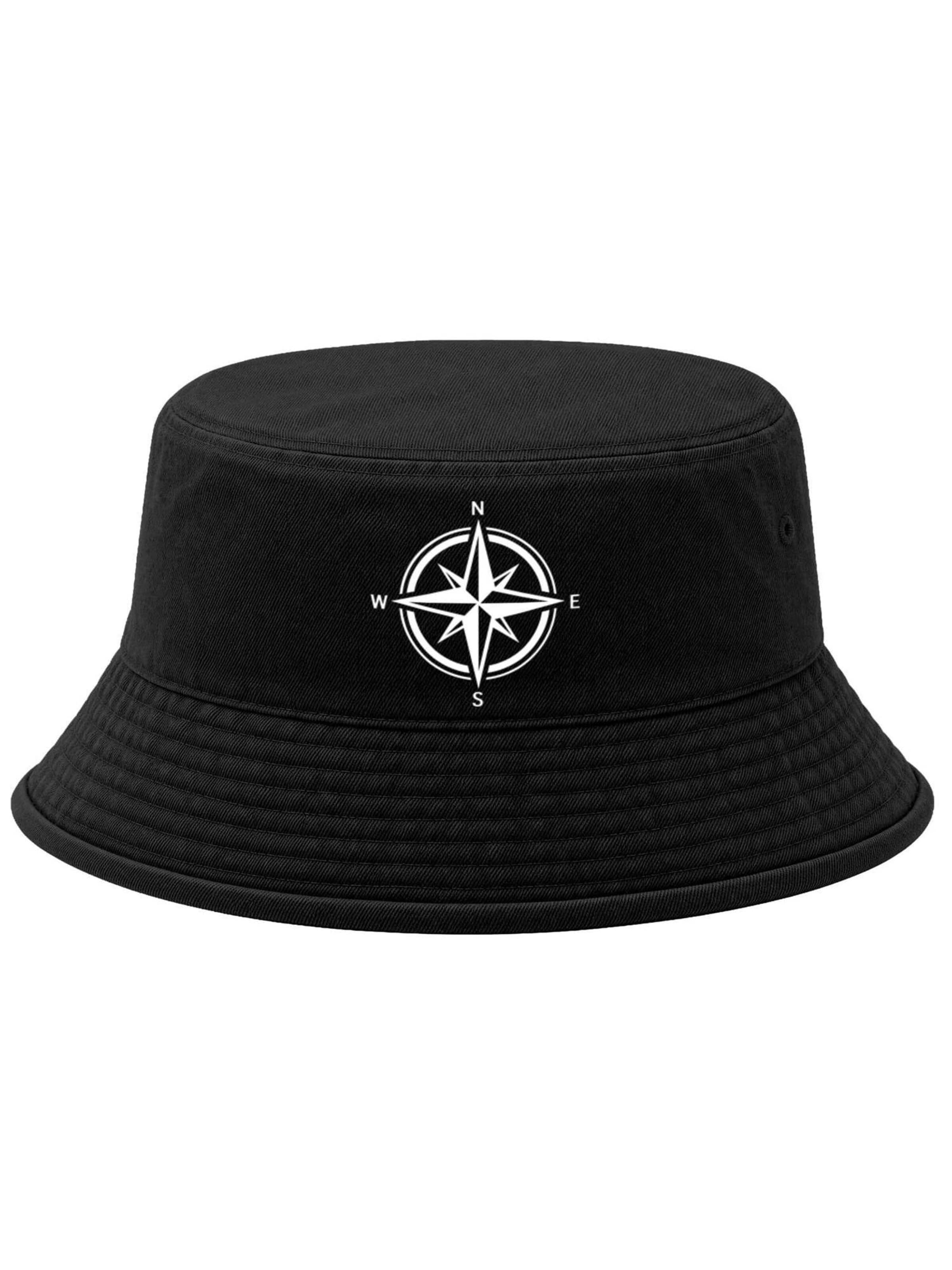 Neverless Hat 'Kompass' in Black: front