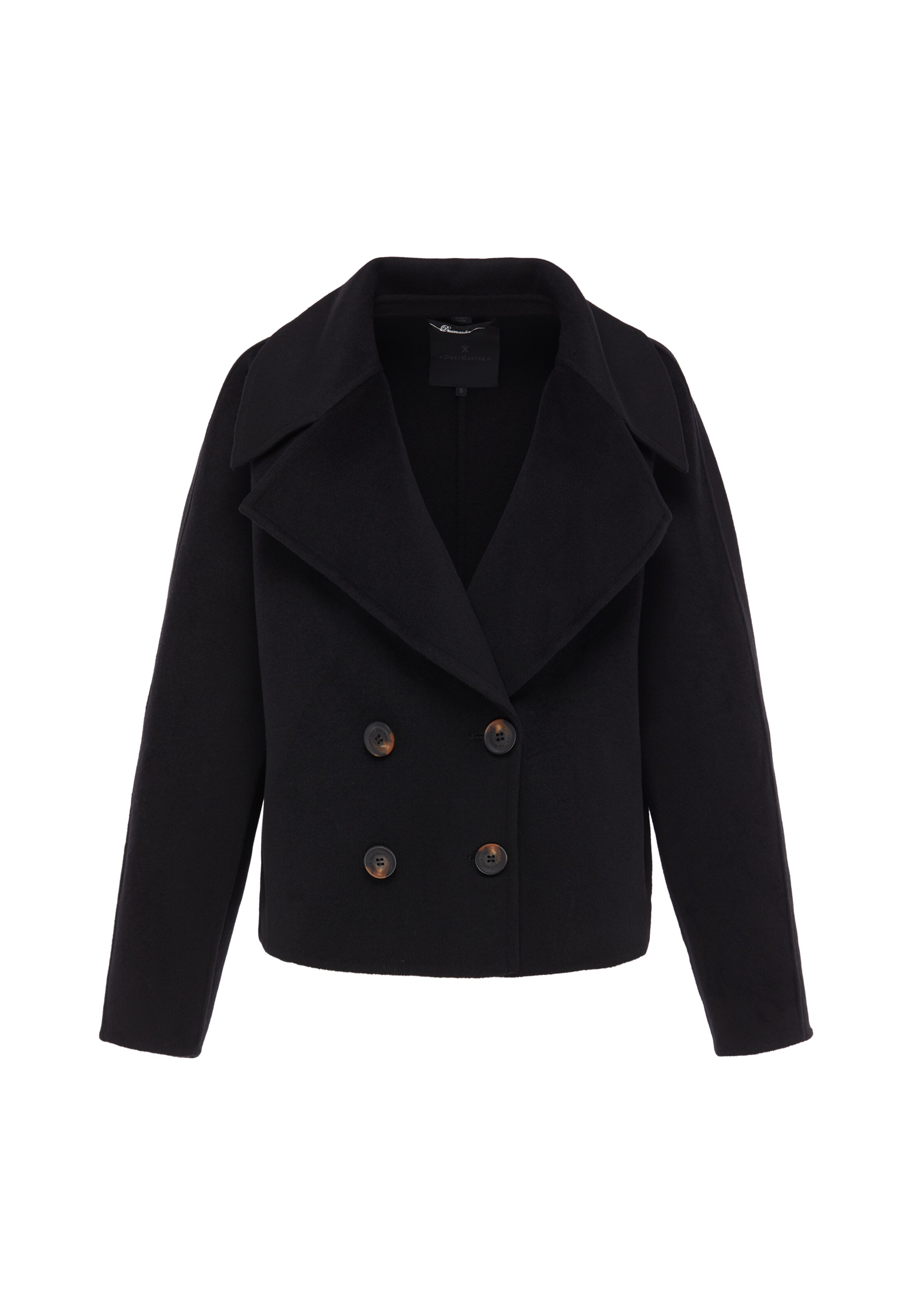 DreiMaster Klassik Between-seasons coat 'Classic' in Black: front