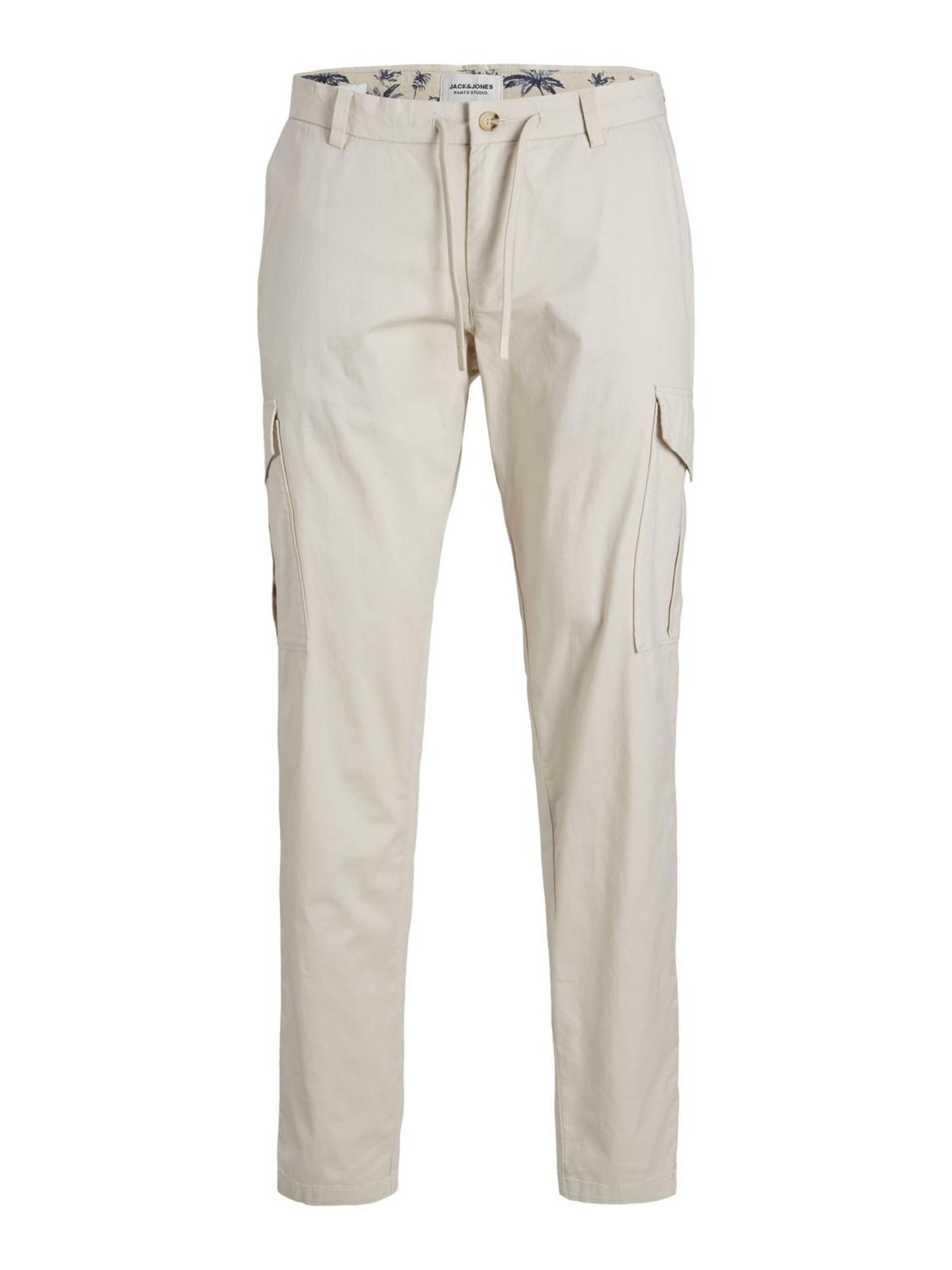 JACK & JONES Regular Cargo Pants in White: front