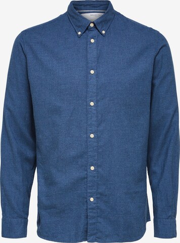 SELECTED HOMME Slim fit Button Up Shirt in Blue: front