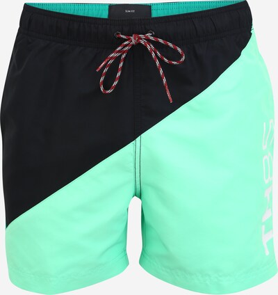 TOMMY HILFIGER Badeshorts in dunkelblau / mint / jade / feuerrot / weiß, Produktansicht
