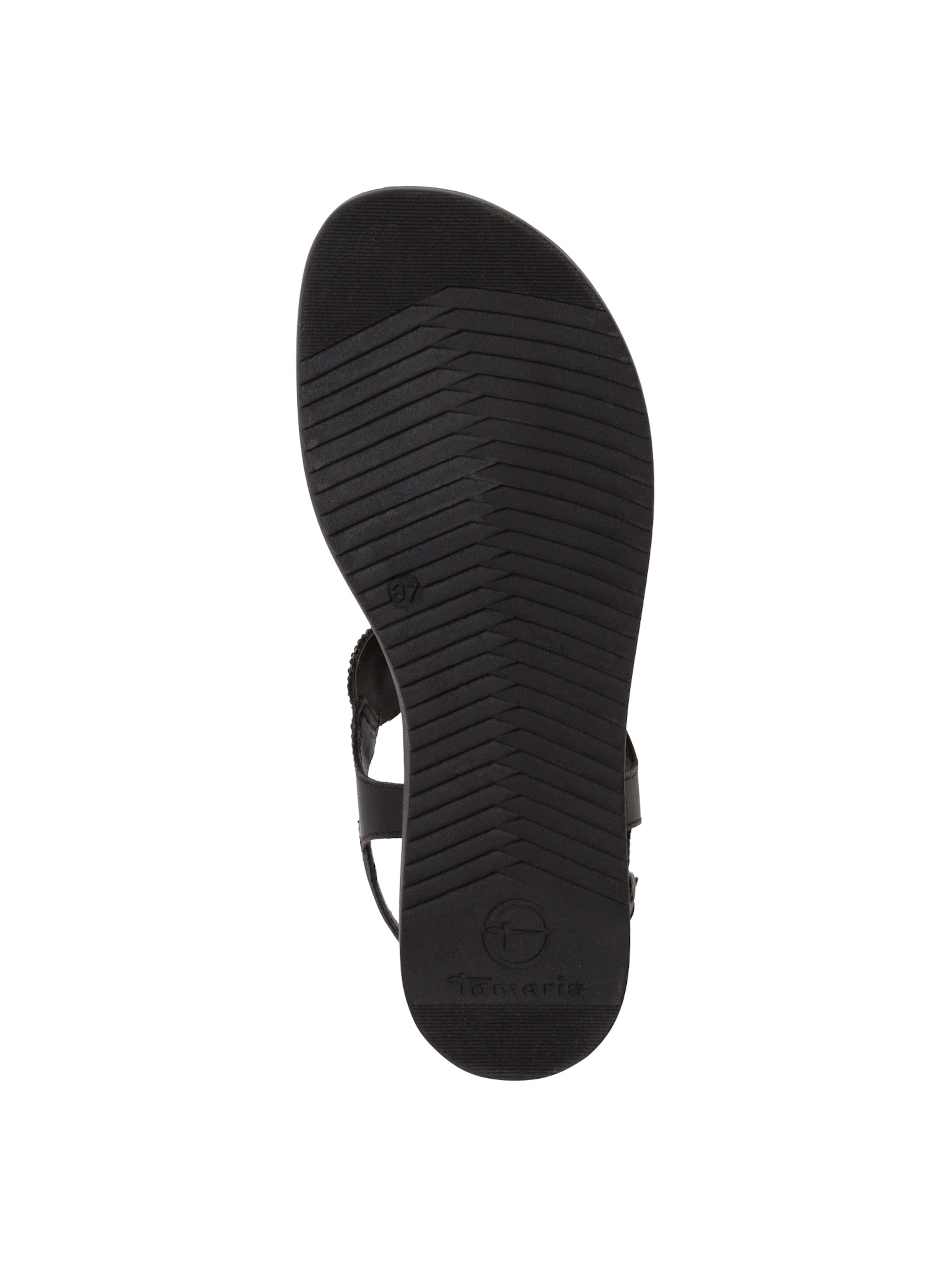 Tamaris T-Bar Sandals in Black