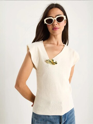Bianco Lucci Stricktop in Beige: Vorderseite