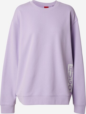 HUGO Sweatshirt 'Deroxane' i lila: framsida