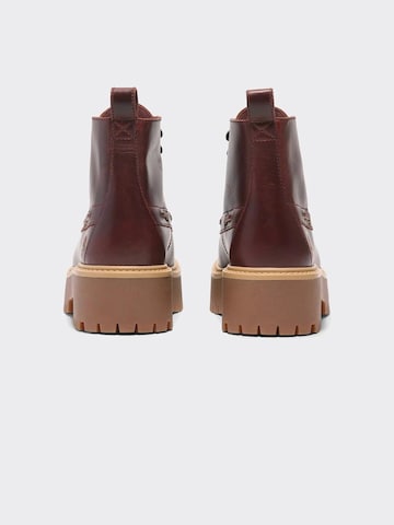 TIMBERLAND Veterlaarzen 'TB0A27YZEIW1 STONE STREET MID LACE UP BOOT BURGUNDY FULL GRAIN' in Rood