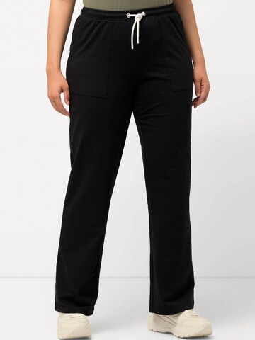 Loosefit Pantalon Ulla Popken en noir : devant