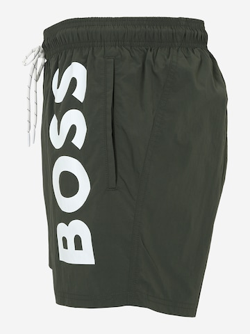 BOSS Black Badeshorts 'Octopus' in Grün