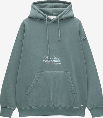 Sweat-shirt Pull&Bear en vert : devant