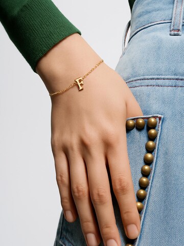 Braccialetto 'Alphabet F' di Luxenter in oro: frontale